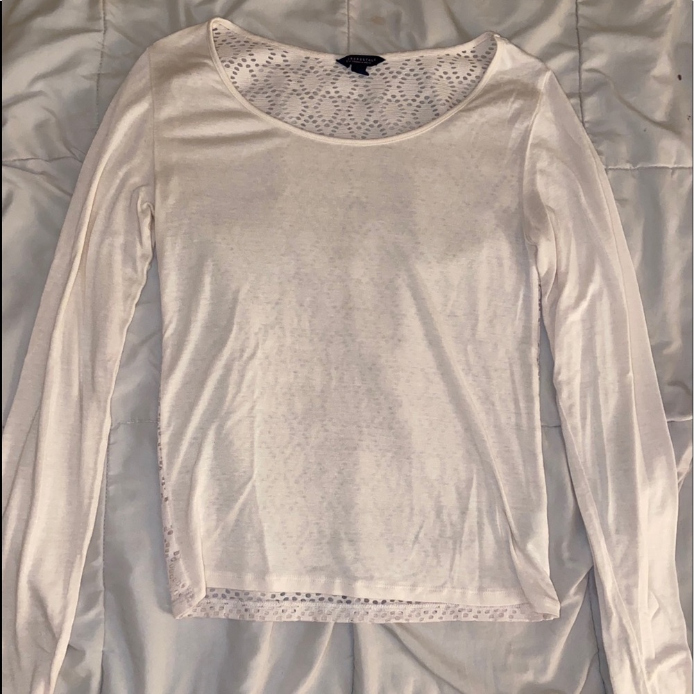 Aeropostal Cream open back long sleeve
